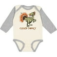 thumbnail image 3 of Inktastic Clever Turkey Thanksgiving Dinosaur Boys or Girls Long Sleeve Baby Bodysuit, 3 of 5