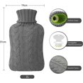 thumbnail image 3 of KAIYANG Bolsa de agua caliente de 2 litros en invierno con funda de punto gris, 3 of 4