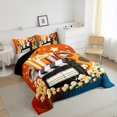 thumbnail image 4 of Manfei Orange Movie Theater Bedding Comforter Set for Teens, Cartoon Cinema Popcorn Twin Comforter Sets, Retro Night Filmstrip Reversible Bedding Set, Luxury Bedroom Decor, 2 Pieces, 4 of 9
