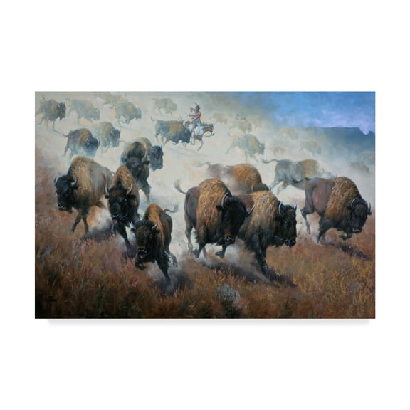 Trademark Fine Art 'Thunder in the Dust' Canvas Art by Jack Sorenson