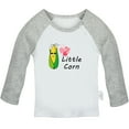 thumbnail image 2 of iDzn Little Corn Novelty T shirt For Baby, Newborn Babies T-shirts, Infant Tops, 0-24M Kids Graphic Tees Clothing (Long Gray Raglan T-shirt, 6-12 Months), 2 of 5