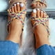 thumbnail image 3 of Sandalias planas recortadas de lino tejidas trenzadas informales de verano a la moda para mujer Wmkox8yii  hj789, 3 of 6