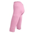 thumbnail image 5 of Girls Cotton Cropped Leggings 3/4 Crop Pants Ruched Slim Basic Capri Leggings Summer Casual Tights Under Dress or Tunics (3 Years, Pink), 5 of 6