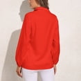 thumbnail image 2 of Pure Red Long Sleeve Blouse Woman Streetwear Casual Shirts Summer Oversize Woman Streetwear Clothing Birthday Present, 2 of 7