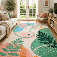 thumbnail image 3 of Modern Abstract Indoor Area Rug, Pastel Floral Geometric Rug for Living Room Bedroom Patio,4'x6',Green, 3 of 9