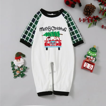 

Baby s Family Matching Christmas Tree And Plaid Print Long-sleeve Pajamas Set
