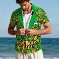 thumbnail image 6 of COSFO Button Down Shirt Men St Patricks Day Short Sleeve Funny Tops Graphic Loose Fit Collared Mens Shirts, 6 of 9