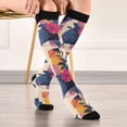thumbnail image 5 of FORMRS Womens Knee High Socks Casual Long Thick Travel Daily Wear, 2 Pairs, Flowers Pattern Style, 5 of 6