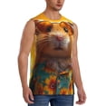 thumbnail image 2 of Kdxio Hawaiian Style Guinea Pig for Men's Muscle T-shirt,Sleeveless for Workout Running Athletic Gym Lounge Casual, 2 of 5