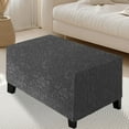 thumbnail image 3 of Eurhowing Ottoman Cover, Rectangular Storage Ottoman Slipcovers, Stretchable Jacquard Footrest Stool Furniture Protector, Dark Gray, L, 3 of 7