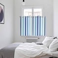 thumbnail image 4 of Geometric Stripe Kitchen Curtains 63 Inch Length, Ombre Farmhouse Blue Vertical Striped Grommet Top Bedroom Living Room Curtains, Light Filtering Cafe Curtain Drapes 2 Panels Set 104''x63'', 4 of 9