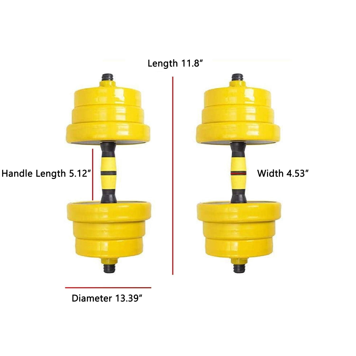 Tuekys 2 in 1 44LBS Adjustable Dumbbell Set, Free Weight Set Used as Dumbbell and Barbell for Home Gym Fitness Workout Equipment
