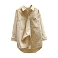 thumbnail image 1 of Timegard Womens Button down Shirts Long Sleeve Lapel Neck Blouse Fall Casual Comfy Jackets Solid Color, 1 of 3