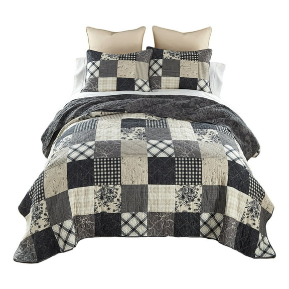 Donna Sharp Augusta Queen Pieced Cotton 3PC Quilt Set