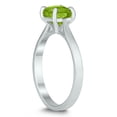 thumbnail image 2 of SZUL Women's Square Princess Cut 6MM Peridot Solitaire Ring in 10K White Gold, 2 of 4