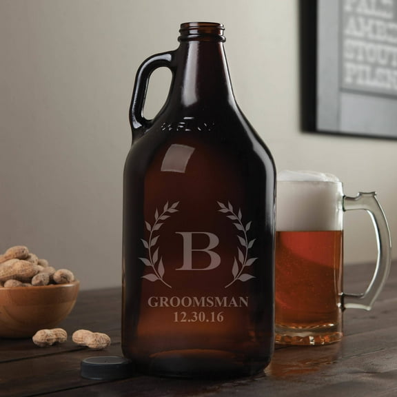 Wreath Initial Personalized Beer Growler