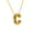 C, variant on Bubble Letter Necklace Gold Plated Balloon Initial Pendant with Bead Chain Dainty Jewelry Gift for Women (E)