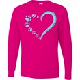 thumbnail image 3 of Inktastic Paw Print Heart Long Sleeve T-Shirt, 3 of 5
