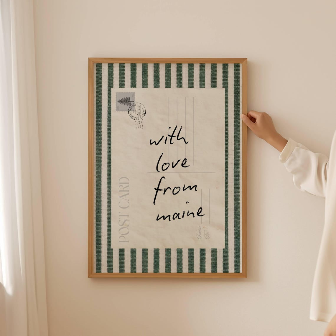 Maine With Love Wall Art Print Green Farmhouse Decor