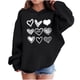 thumbnail image 1 of Sudadera con capucha y estampado de corazón de San Valentín, sudadera de manga larga para niños y niñas, chaqueta para niñas de talla mediana y grande., 1 of 7