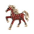 thumbnail image 2 of SmartBy Retro Horse Brooch Rhinestone Inlaid Horse Pin Zodiac Year Animal Brooch Men Women Suit Accessory for Handbag Clothes Decoration, 2 of 7