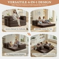 thumbnail image 5 of COOLHUT 63" W Combination Sofa, High Rebound Density Foam Sofa Couch, Two Forms Floor Couch Three Seats Sofa Bed for Living Room, Bedroom, Coffee, 5 of 14