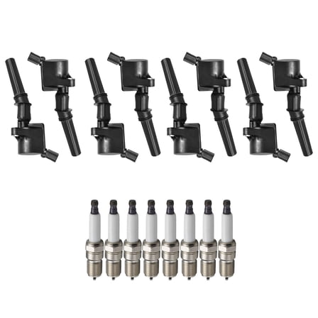 Set of 8 ISA Brand Ignition Coils and ISA Brand Spark Plugs Compatible with 2000 Ford Expedition 4.6L V8 Replacement for DG508 FD503