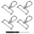 thumbnail image 1 of Uxcell 4Pcs Swivel Clasps, 1.5" D Ring Detachable Snap Hook with Screwdriver, Silver, 1 of 7