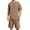 Khaki, variant on JTieacloth Warm Bathrobe for Men Men's Summer Solid Color Pullover Casual Style Short Sleeve Shorts Homewear Set Black