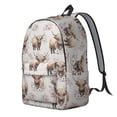 thumbnail image 2 of Highland Cow and Flower Print Backpack for School, Cute School Bag with Adjustable Shoulder Straps and Padded Back, 15.7"x11.8"x5.5", 2 of 5