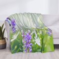 thumbnail image 3 of Honeii Purple Butterfly On Wild print throw blanket, crafted from cozy cotton flannel, offers versatile home decor as a bedding suitable for all seasons.-80"x60", 3 of 6
