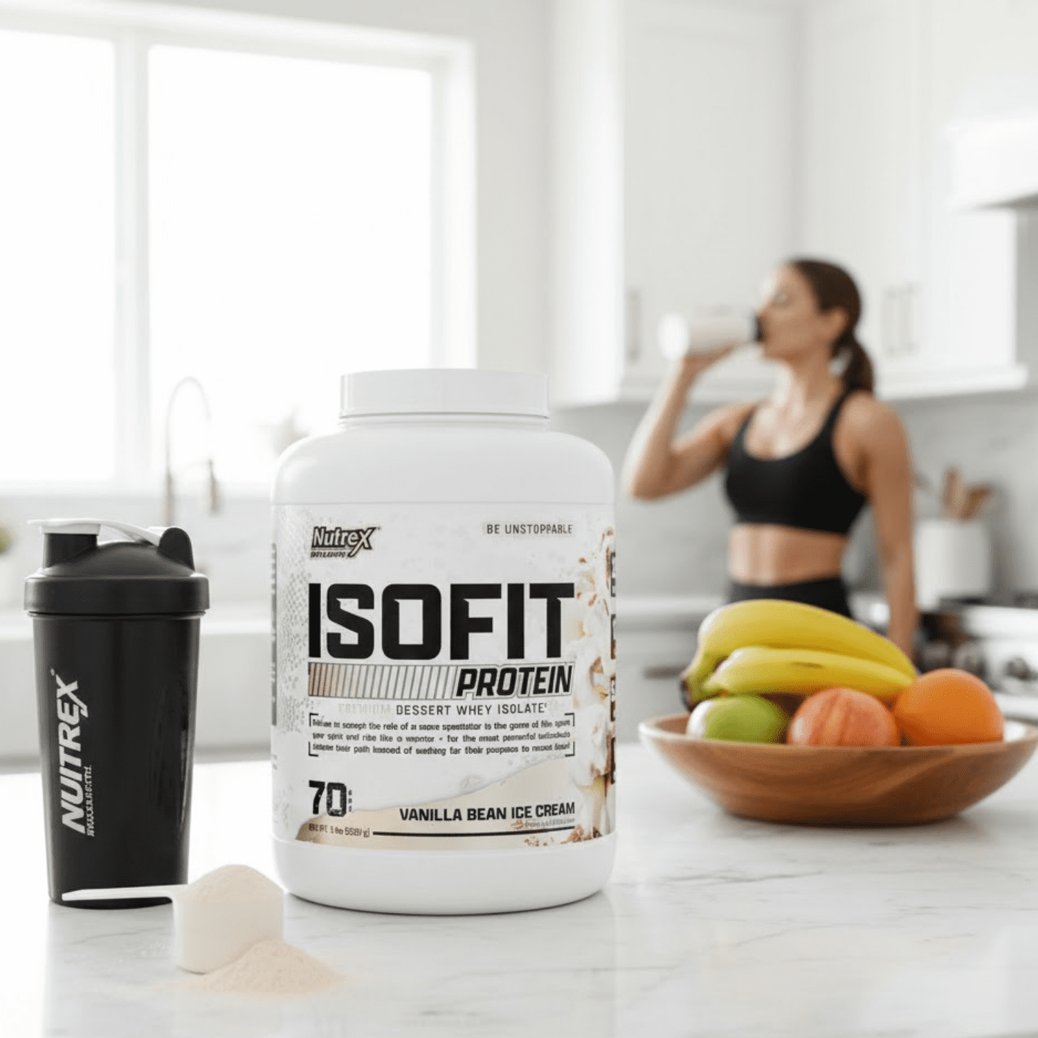 Nutrex Research IsoFit Vanilla Bean Ice Cream – 100% Whey Protein Isolate Powder for Lean Muscle, Recovery & Strength Support 70 Servings