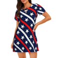 thumbnail image 1 of Disketp Patriotic Star para Camisón Corto de Manga Corta para Mujeres, Camisón Cómodo con Escote Redondo, Bonito y Confortable, 1 of 6