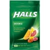 Halls Defense Vitamin C Supplement Drops, Assorted Citrus, 30 Ct