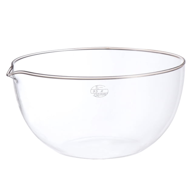 EeaseCA 1 Pc Glass Evaporating Dish Container with Spout for Laboratory (Flat Bottom)