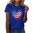 thumbnail image 4 of Cavosen Red White and Blue Clothes for Women Petite Patriotic Short Sleeve Round Neck Tops USA Star Striped Print T Shirts Lady XL Independence Day Casual Shirts 4th of July Tunic Tees, 4 of 6
