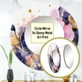 thumbnail image 3 of Designart "Pink And Purple Plants In Chaos Floral Fusion" Floral Round Mirror Wall Decor Traditional - Large Pink Round Office Mirror - Round Mirror - 36" x 36", 3 of 6