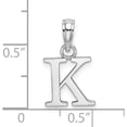 thumbnail image 3 of 14K White Gold Polished Block Letter K Initial Pendant Made In United States k6423wk, 3 of 5