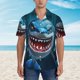 thumbnail image 2 of Fotbe Cartoon Cute Shark Camisa Hawaiana para Hombre Unisex – Camisa Casual de Verano con Botones de Manga Corta de Algodón y Lino,XX-Large, 2 of 7