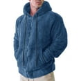 thumbnail image 2 of Lumento Hoodies for Men Zip Up Sweashirts Sherpa Hooded Jacket Coat Casual Long Sleeve Open Front Cardigan with Pockets Blue XXL, 2 of 4