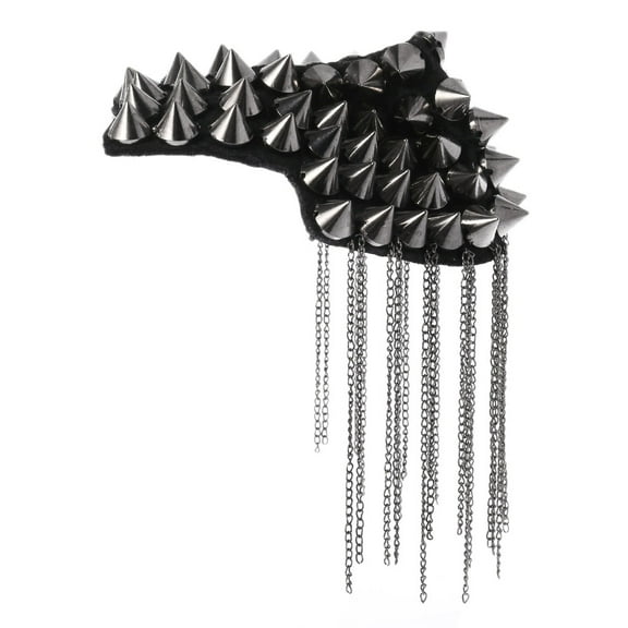 BYNNIX Punk Gothic Tassel Stud Rivet Pin Brooch Epaulette Shoulder Mark Board Epaulet