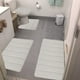 thumbnail image 1 of WSBDENLK Juego de 4 alfombras de baño de espuma viscoelástica, universales, suaves, cómodas, con absorción de agua, antideslizantes, gruesas, lavables a máquina, fáciles de secar, color beige, 1 of 8