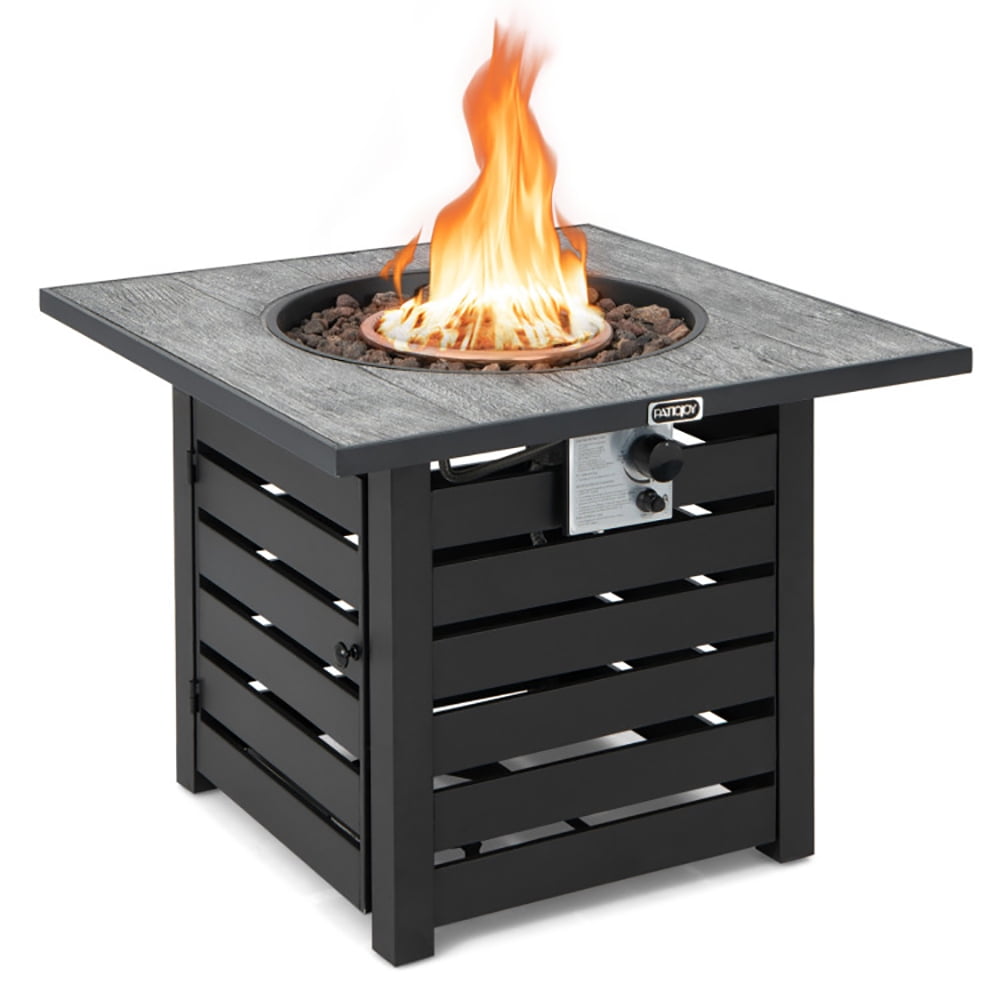 GVN Square Propane Fire Pit Table with Lava Rocks and Rain Cover, Outdoor Fire Pit for Outdoor, Outside Patio Deck and Garden GVN Square Propane Fire Pit Table with Lava Rocks and Rain Cover, Outdoor Fire Pit for Outdoor, Outside Patio Deck and Garden