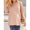 thumbnail image 4 of Weardear 3 Pack Maternity Shirts Womens Long Sleeve Split Side Tunic Tops Drop Shoulder T Shirt Casual Pregnancy Clothes, 4 of 6