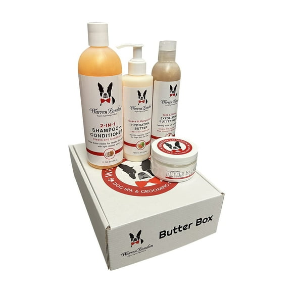 Warren London Dog Products Gift Boxes | Pet Presents Containing Multiple Luxury Spa Products | Birthday Box for Dog for Dog | New Puppy Present Gift Idea | Butter Box