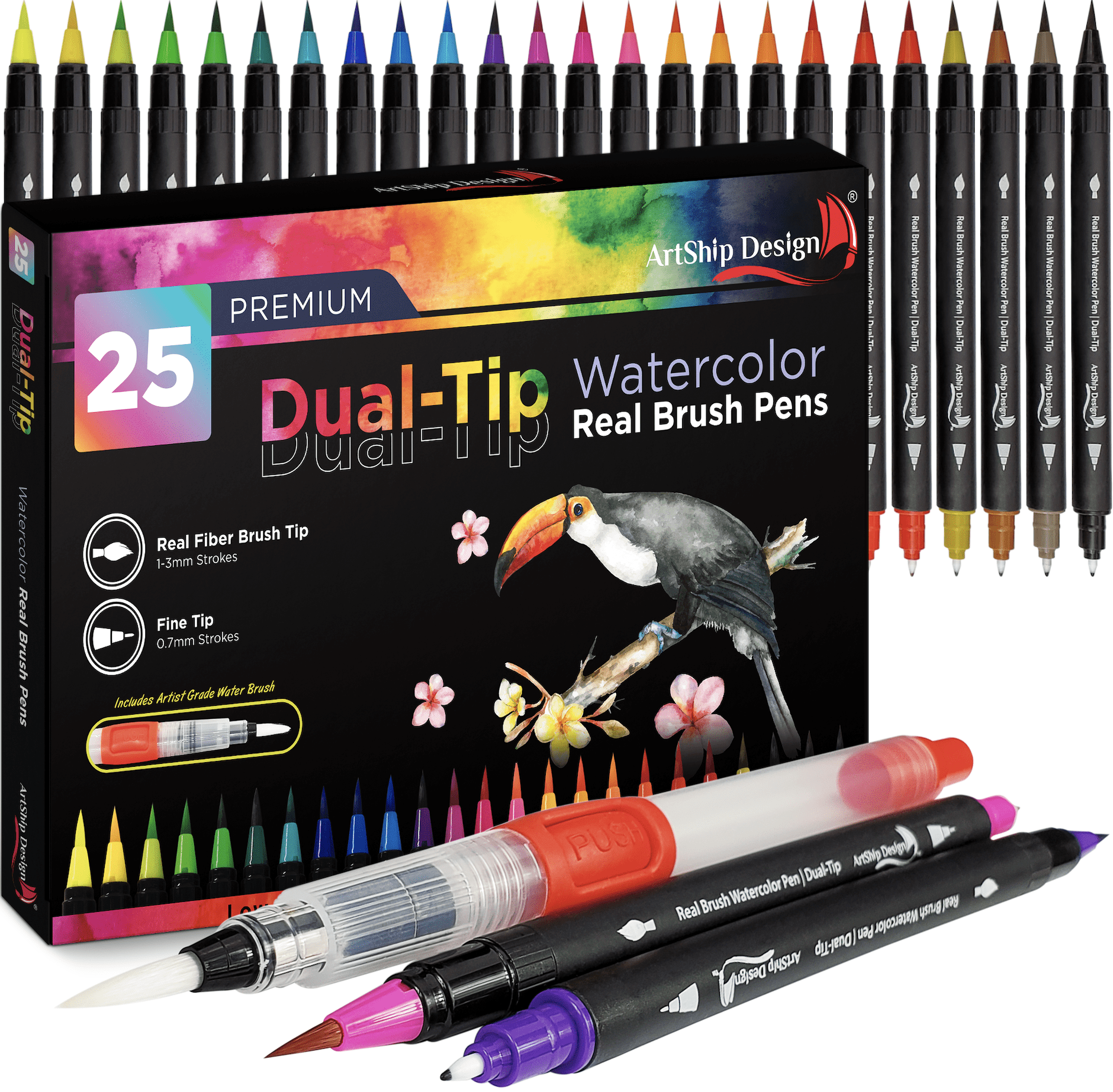 Lettering sample using KINGART Twin Tip Brush Pen Art Markers, Set of 48  Unique Colors (2) 