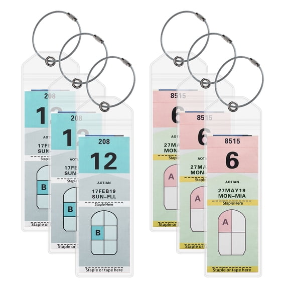AOTIAN 6 Pack Clear PVC Cruise Luggage Tag Holder for Royal Caribbean and Celebrity Cruise Ship