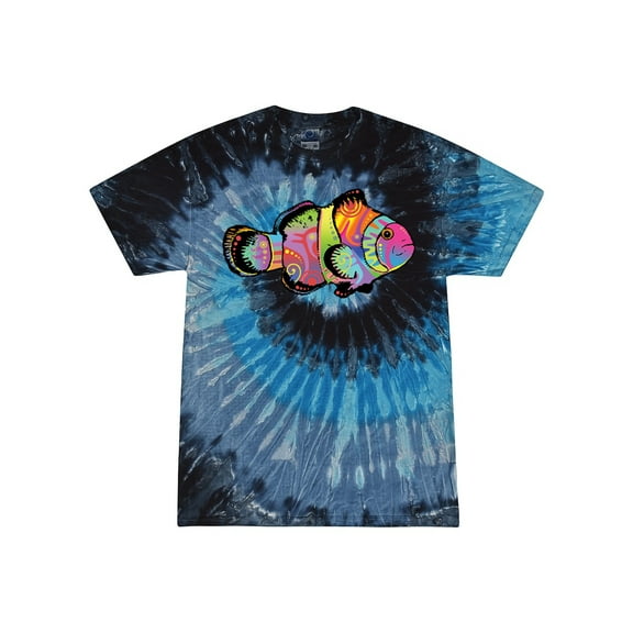 Wild Bobby, Colorful Neon Nemo Clownfish, Animal Lover, Tie-Dye Tees, Evening Sky, Small