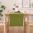 thumbnail image 3 of decorUhome Linen Table Runner, Washable Kitchen Dining Table Decoration for Home Party Decor, Green, 13 x 90 inch, 3 of 8