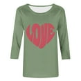 thumbnail image 4 of Gamivast Valentine Shirt for Women Cute Love Heart 3/4 Sleeve Casual Tee Tops Casual Loose Crew Neck Trendy Thsirts Holiday Tunic Pullover Spring Outfit, 4 of 6